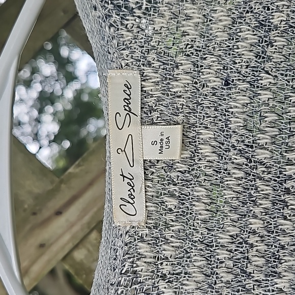 Shades of Blue Bohemian Style Open Front Knit Fringed Long Vest Top Small - Picture 7 of 13